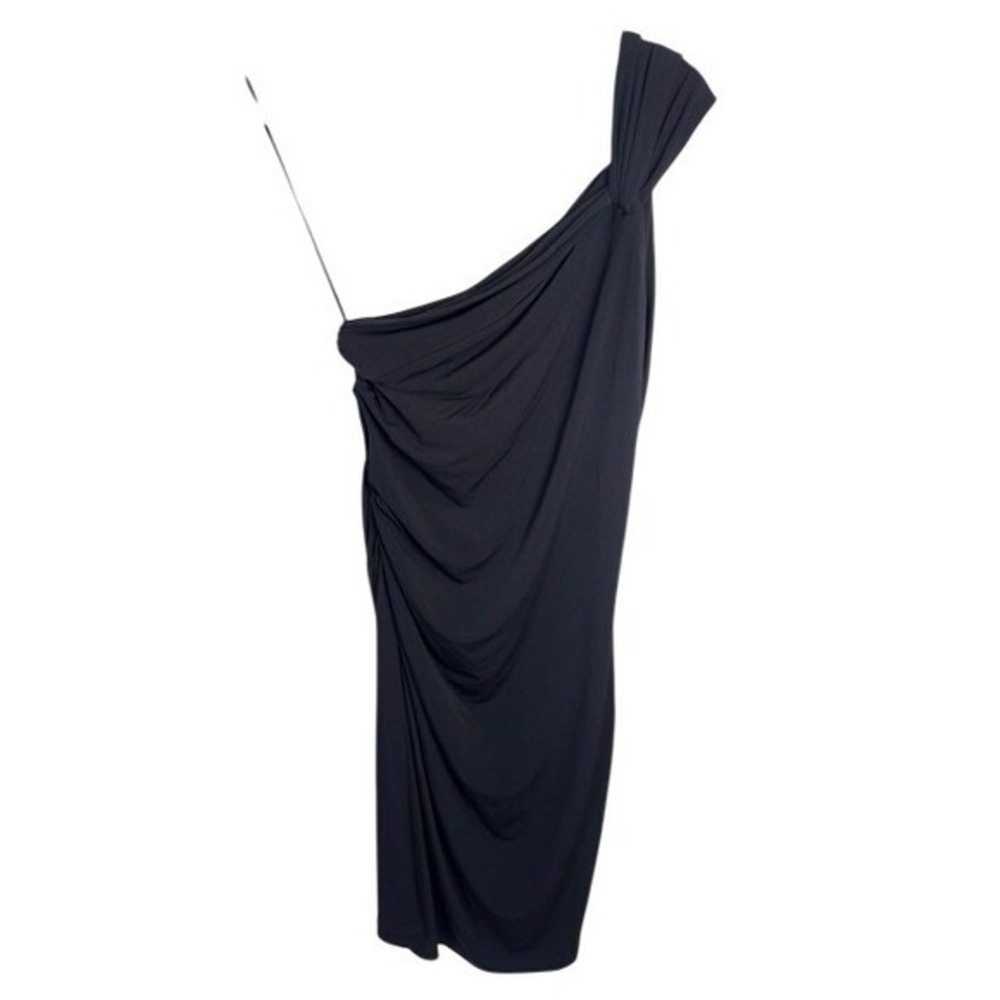 Victorias Secret Black One Shoulder Draped Ruched Cocktail Party‎ Dress Medium